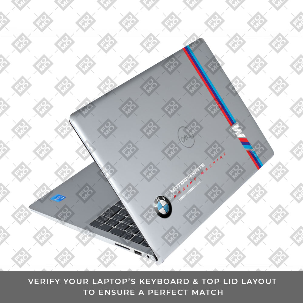 Transparent BMW Racing Graphic Dell Inspiron 3520 Laptop Skin