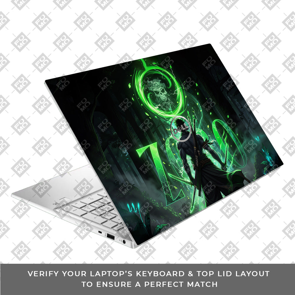 Zoro Green Aura Dell Inspiron 3501 Laptop Skin