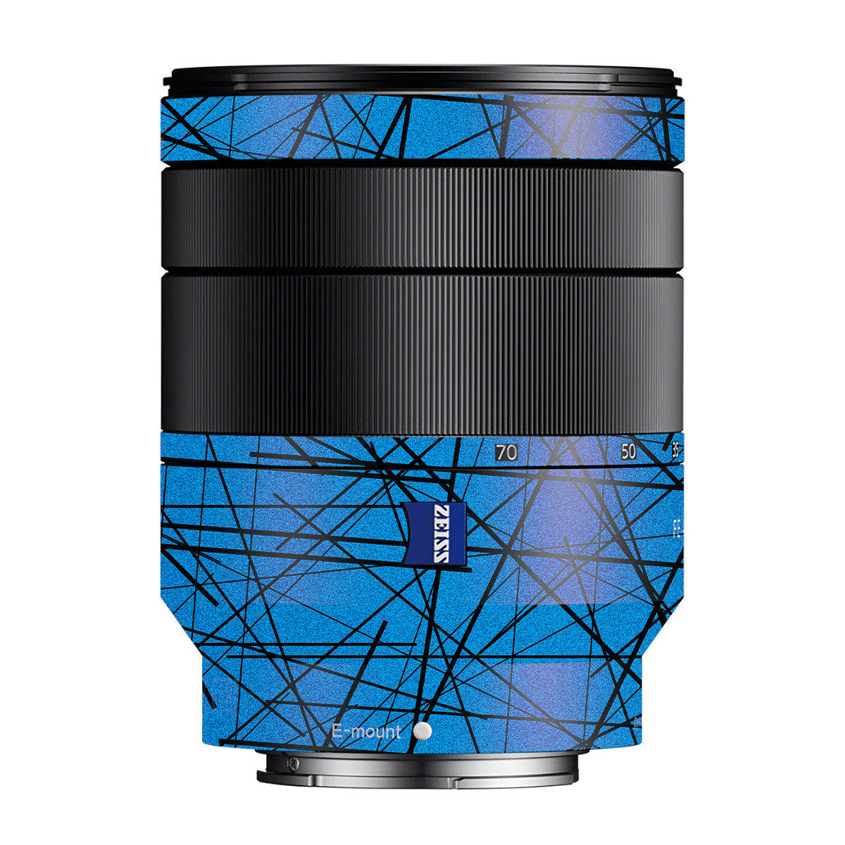 Textured Electric Blue Chaos Zeiss Vario-Tessar FE 24-70mm F/4 ZA OSS Sony E Camera Lens Skin