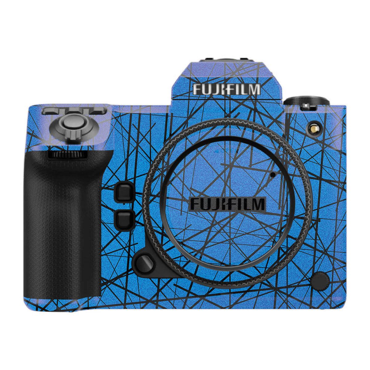 Textured Electric Blue Chaos FujiFilm GFX 100S II Camera Skin