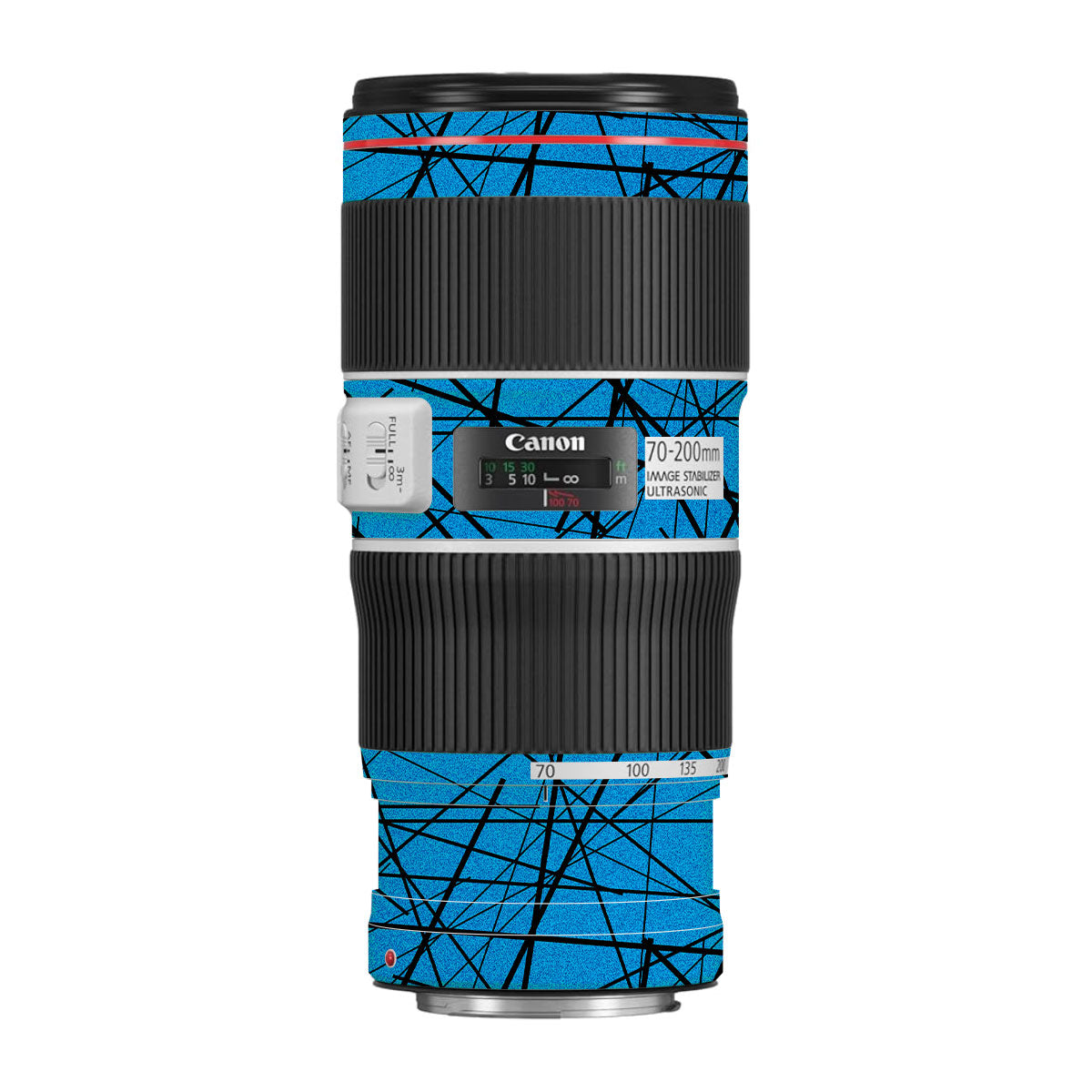 Textured Electric Blue Chaos Canon EF 70-200 F/4L IS II USM Camera Lens Skin
