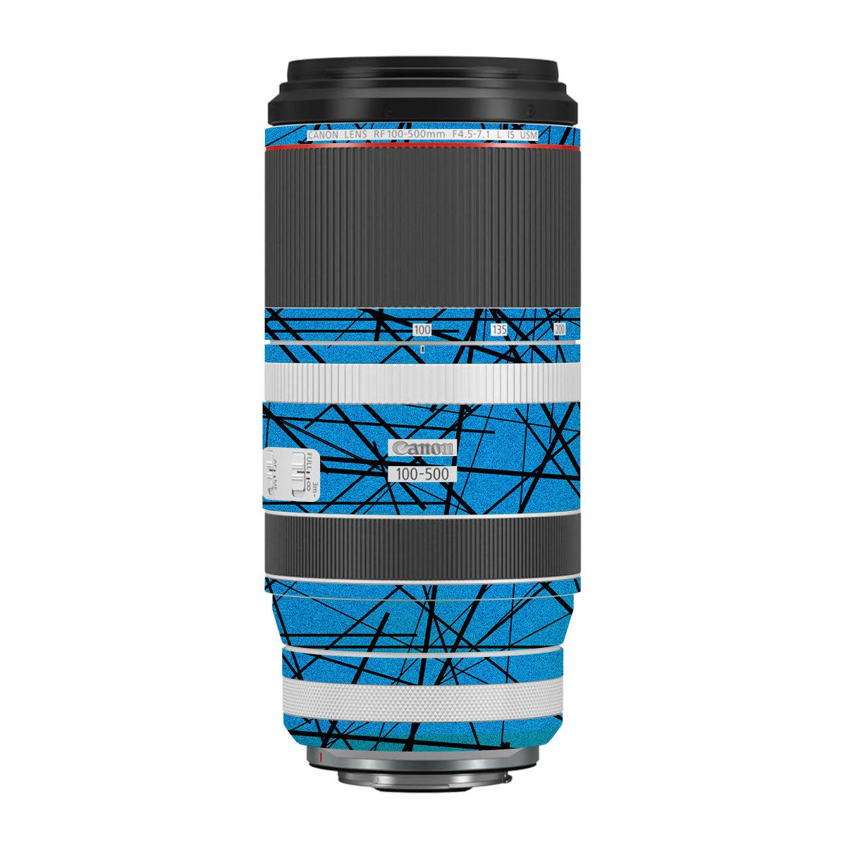 Textured Electric Blue Chaos Canon RF 100-500mm F4.5-7.1 L IS USM Camera Lens Skin