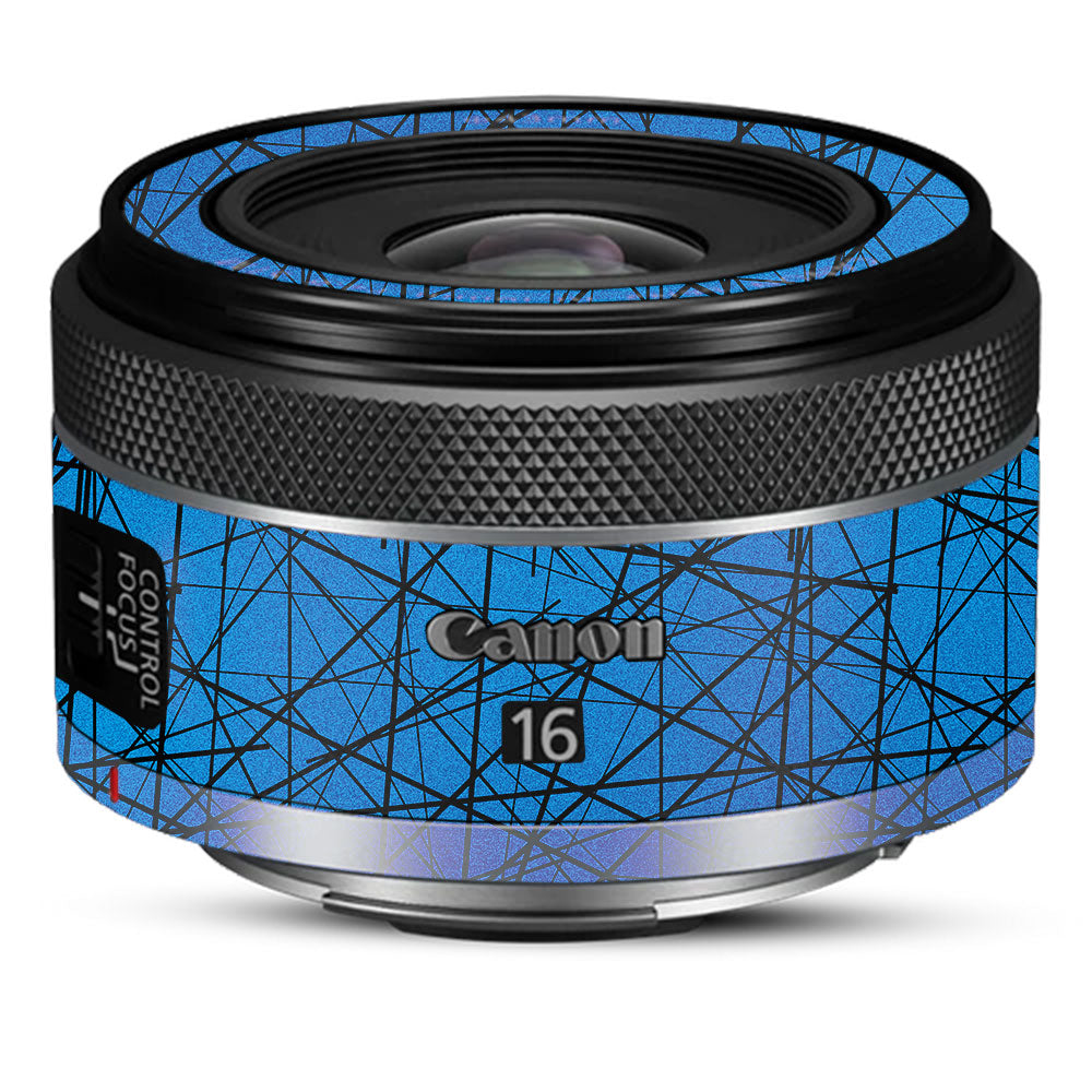 Textured Electric Blue Chaos Canon RF 16mm f/2.8 STM Camera Lens Skin
