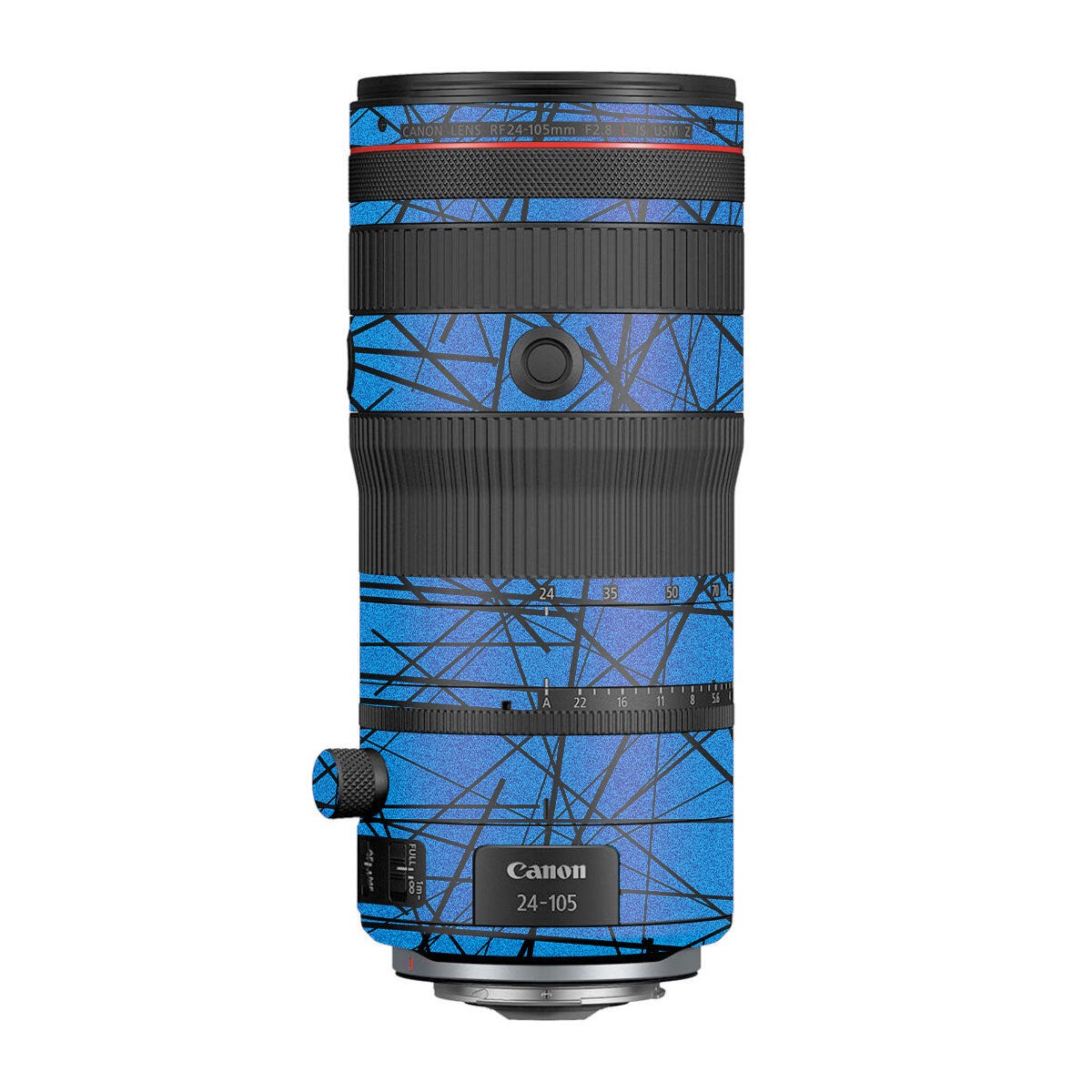 Textured Electric Blue Chaos Canon RF 24-105mm F/2.8 L IS USM Z Camera Lens Skin