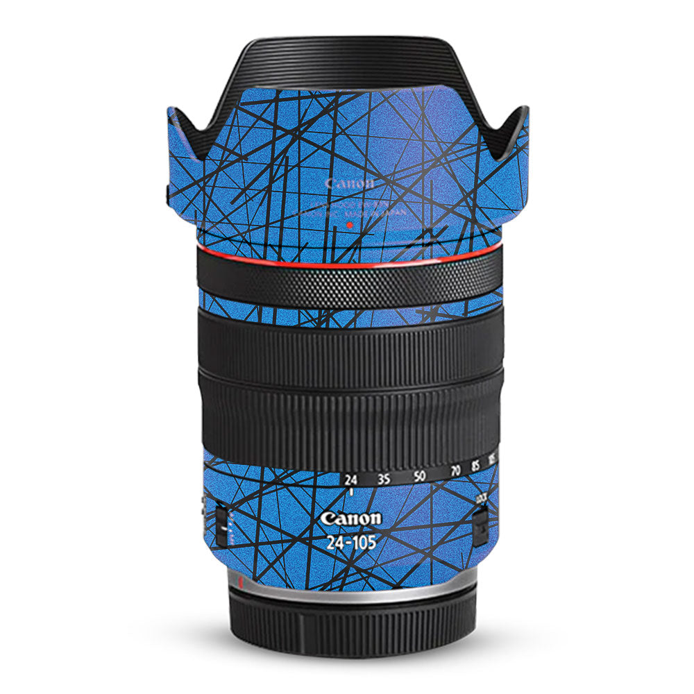 Textured Electric Blue Chaos Canon RF 24–105mm f/4L IS USM Camera Lens Skin