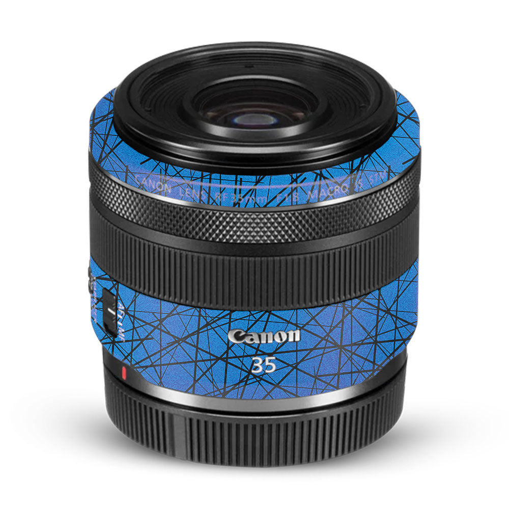 Textured Electric Blue Chaos Canon RF 35mm f/1.8 IS Macro STM Camera Lens Skin