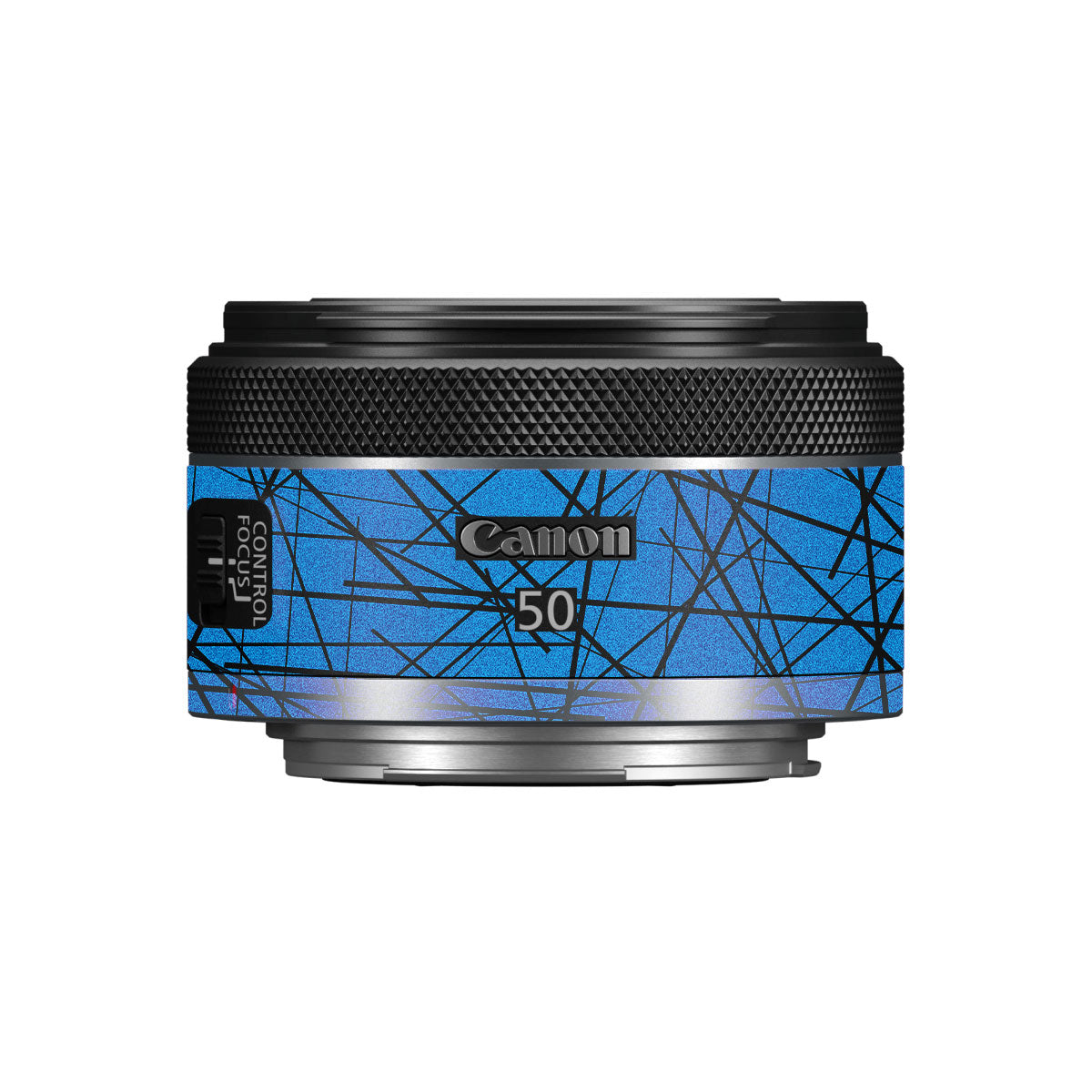 Textured Electric Blue Chaos Canon RF 50mm F/1.8 STM Camera Lens Skin