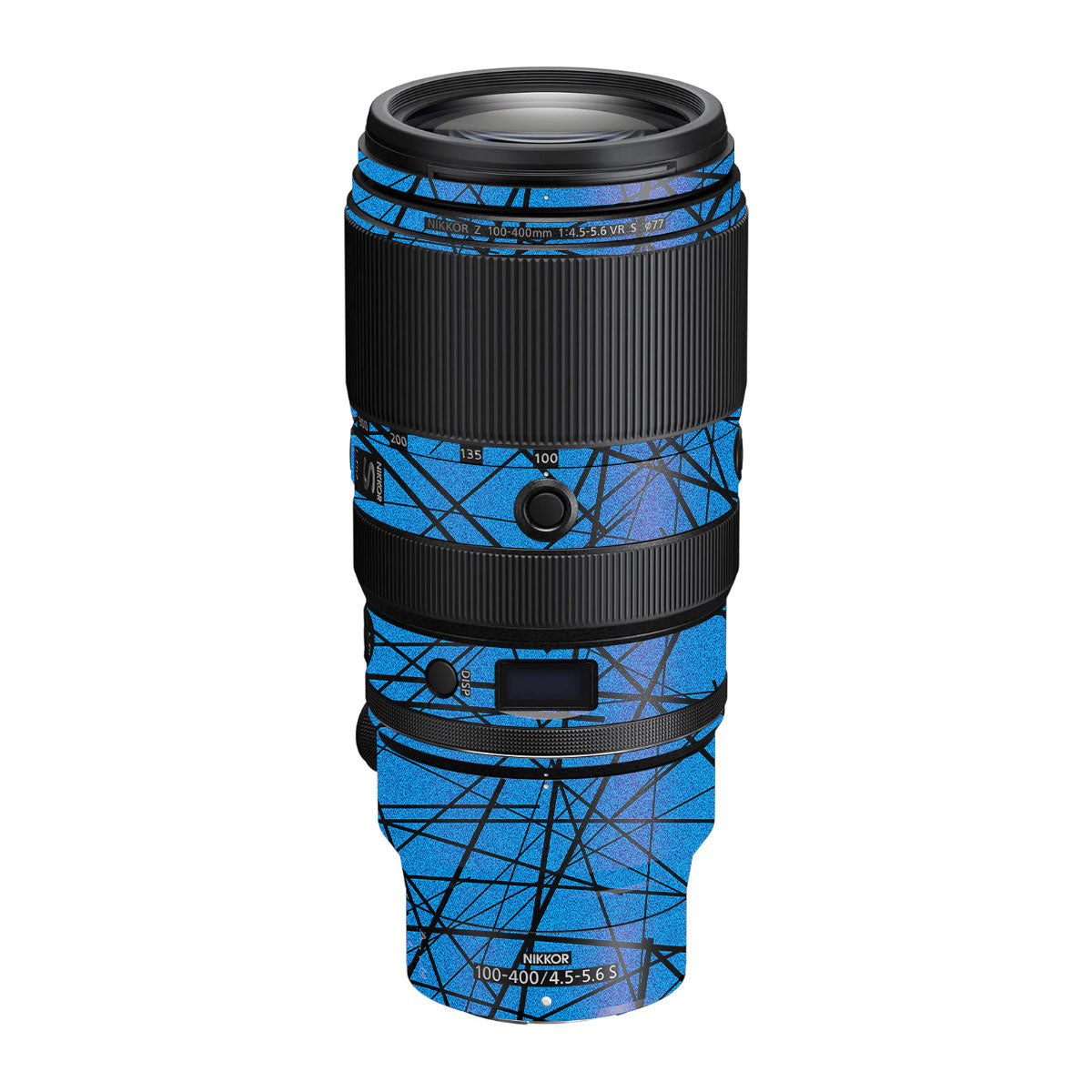 Textured Electric Blue Chaos Nikon Nikkor Z 100-400mm F/4.5-5.6 VR S Camera Lens Skin