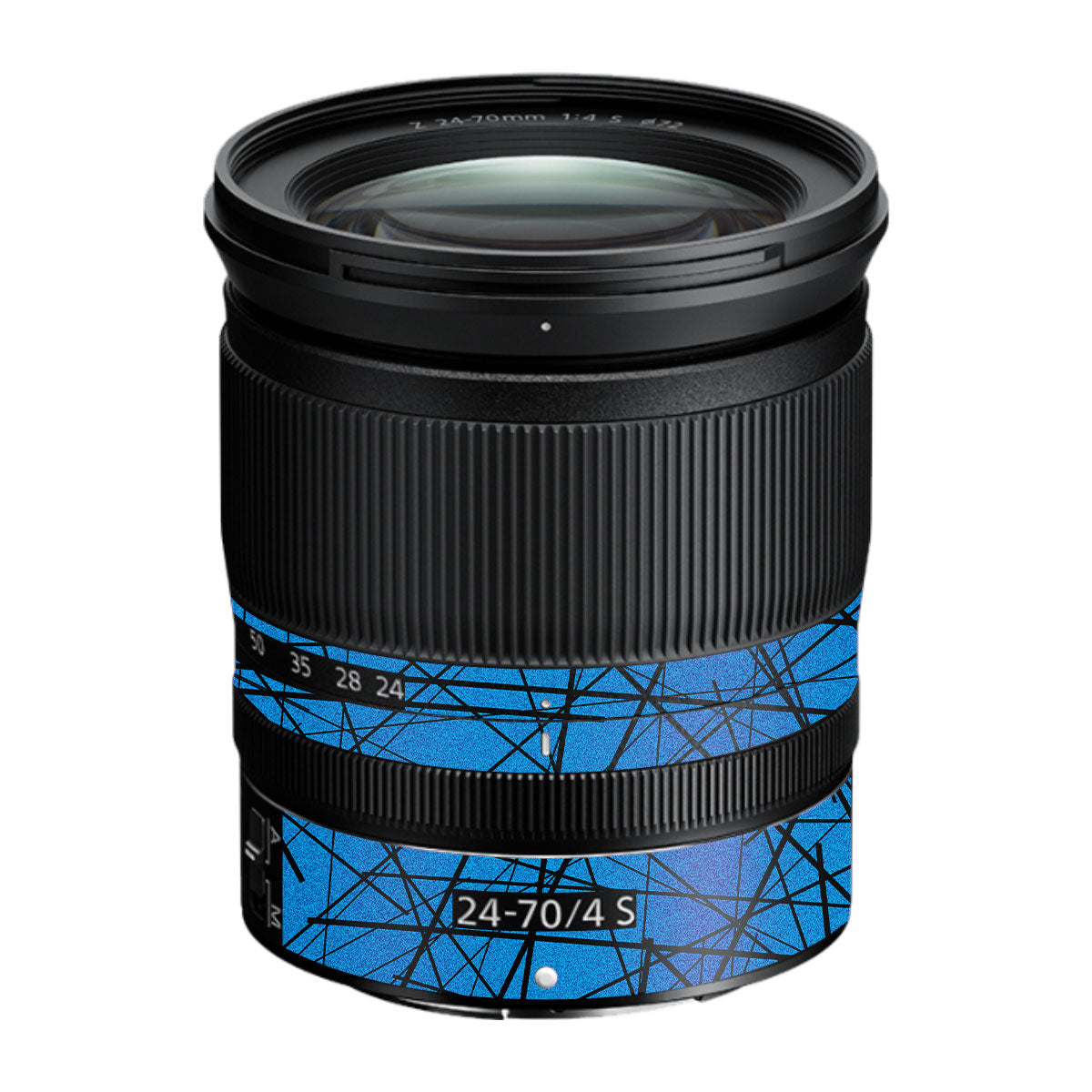 Textured Electric Blue Chaos Nikon Nikkor Z 24-70mm F/4 S Camera Lens Skin