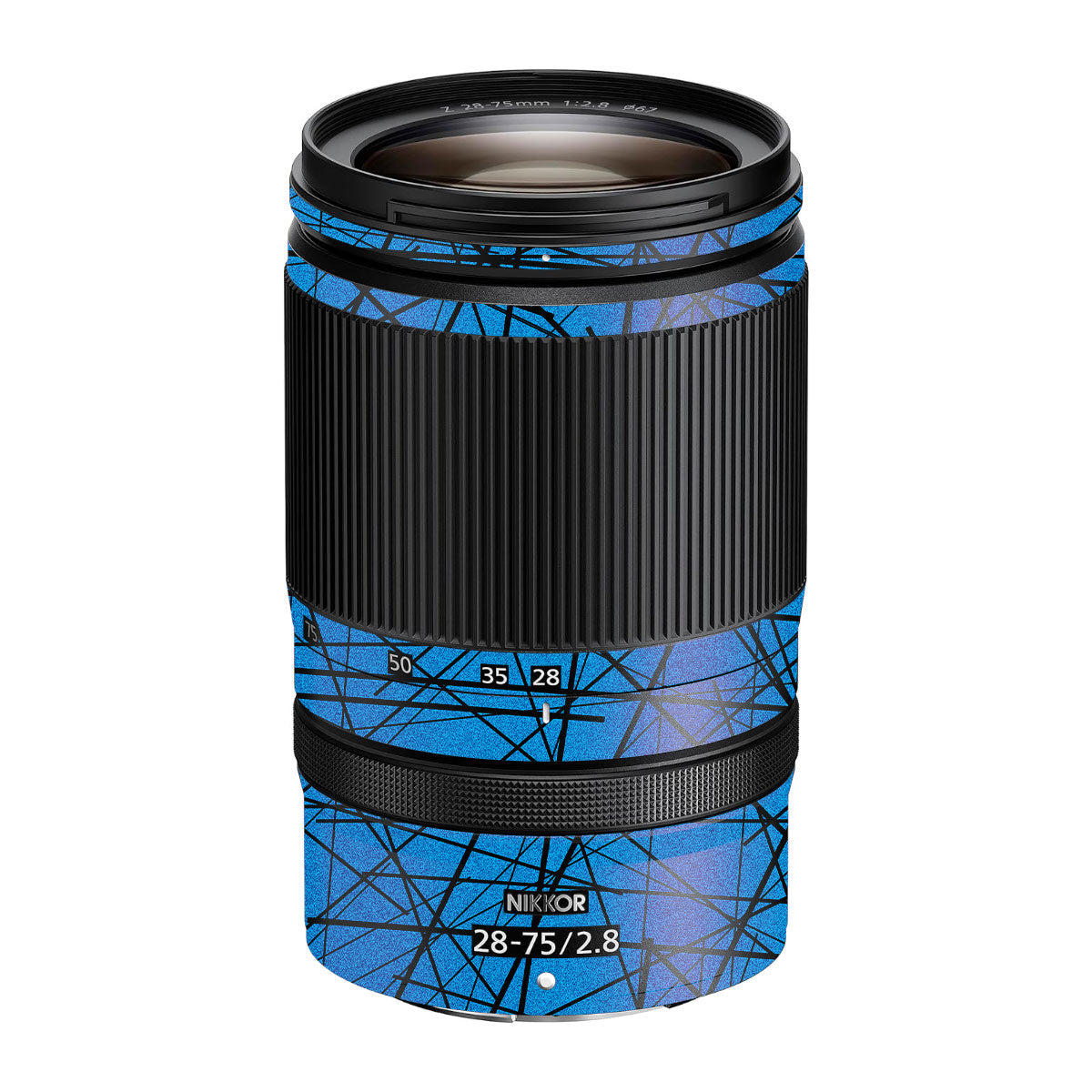 Textured Electric Blue Chaos Nikon Nikkor Z 28-75mm F/2.8 Camera Lens Skin