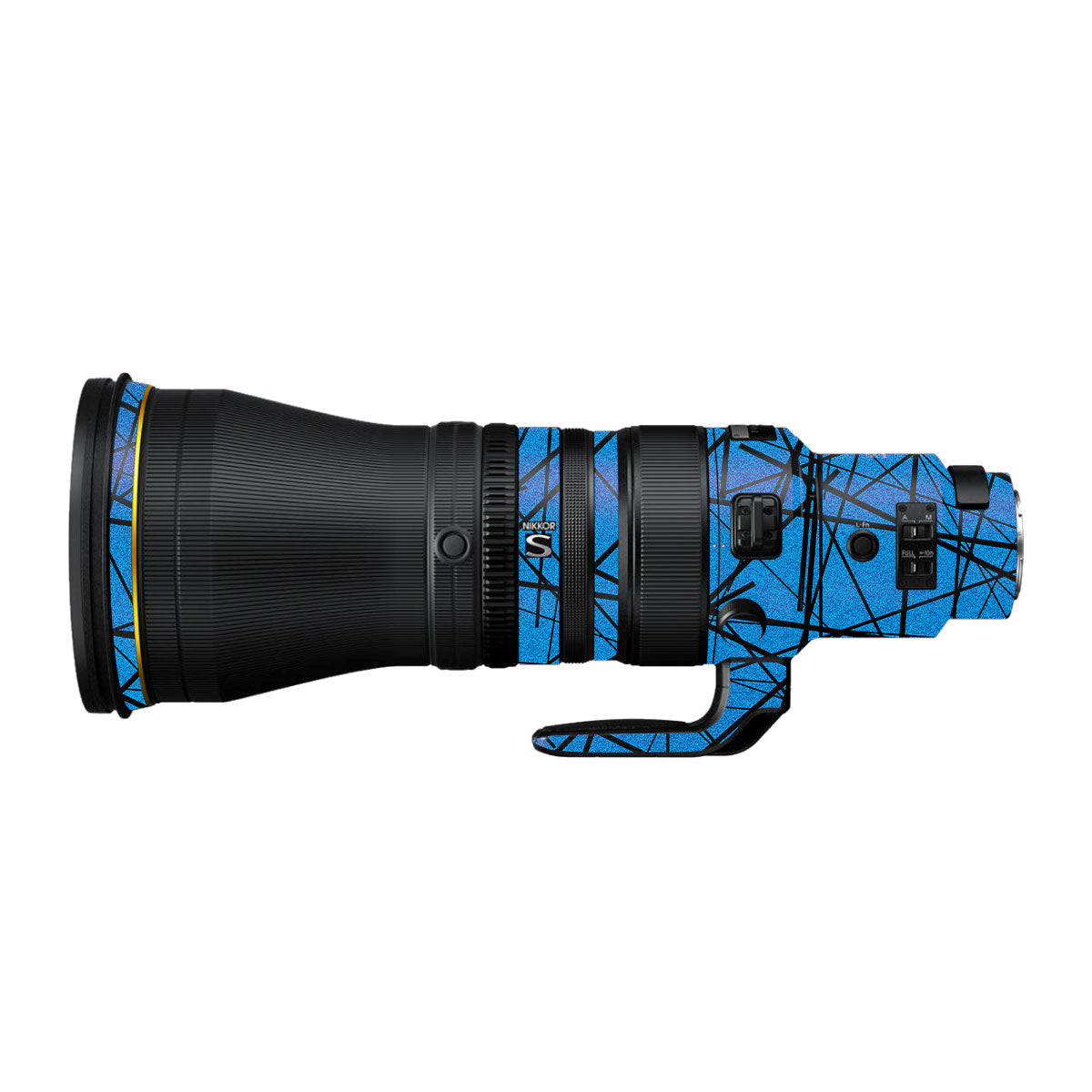Textured Electric Blue Chaos Nikon Nikkor Z 600mm F/4 TC VR S Camera Lens Skin