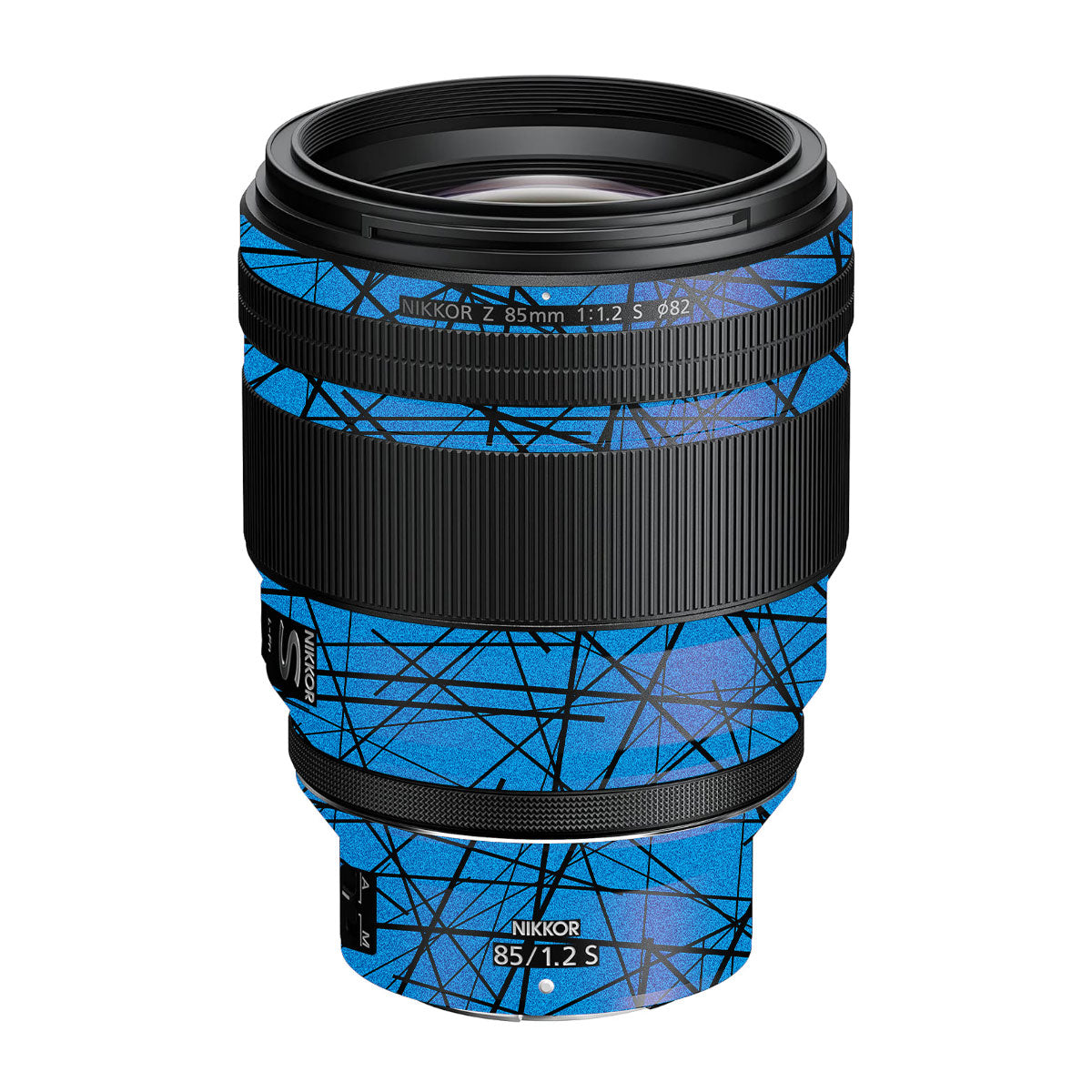 Textured Electric Blue Chaos Nikon Nikkor Z 85mm F/1.2 S Camera Lens Skin