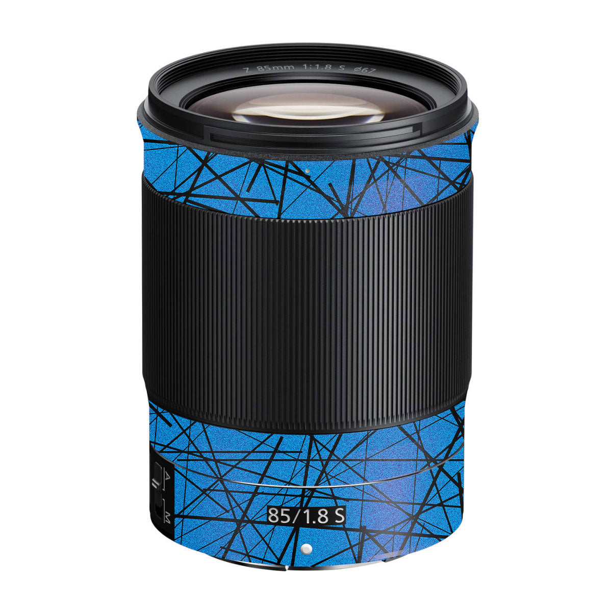 Textured Electric Blue Chaos Nikon Nikkor Z 85mm F/1.8 S Camera Lens Skin