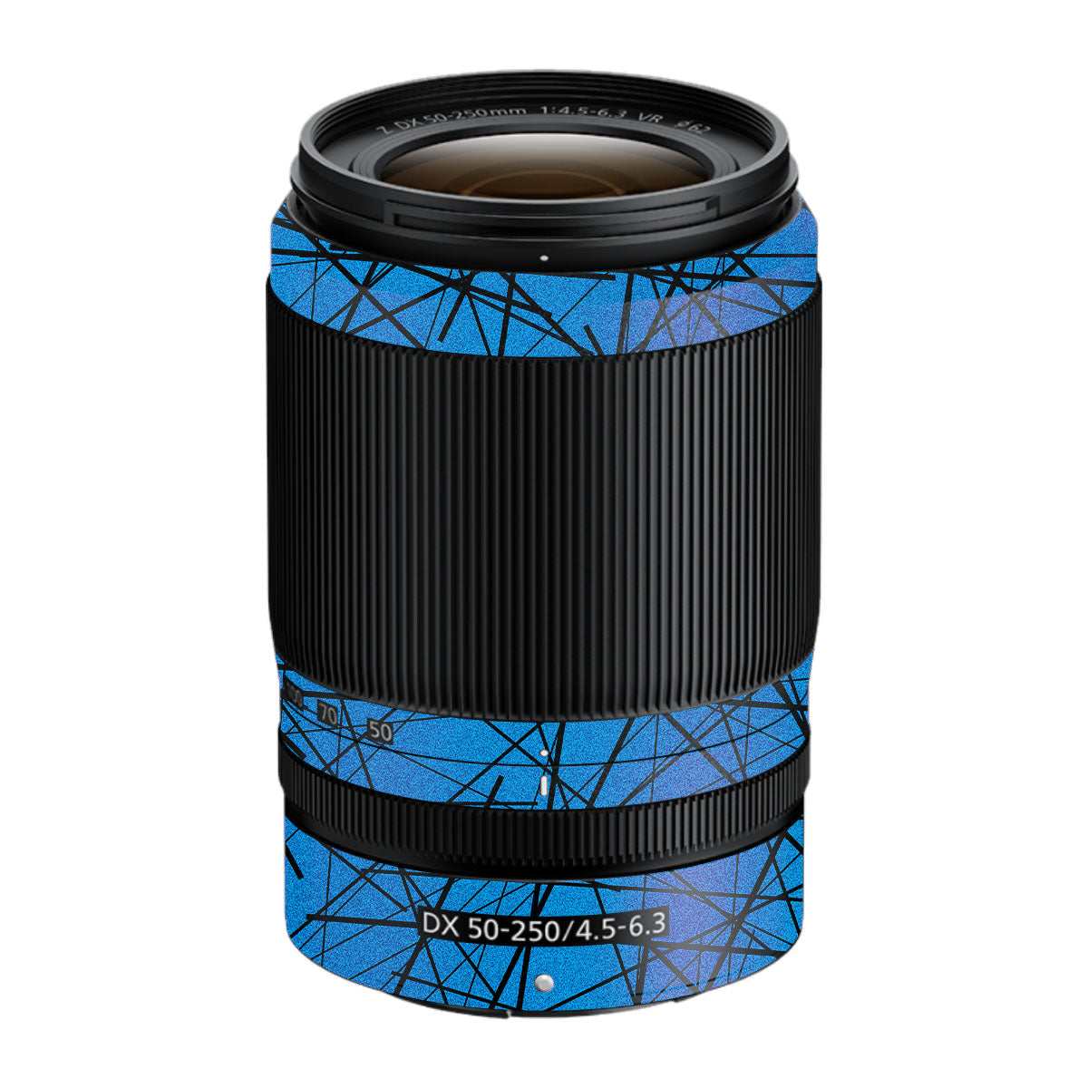 Textured Electric Blue Chaos Nikon Nikkor Z DX 50-250mm F/4.5-6.3 VR Camera Lens Skin