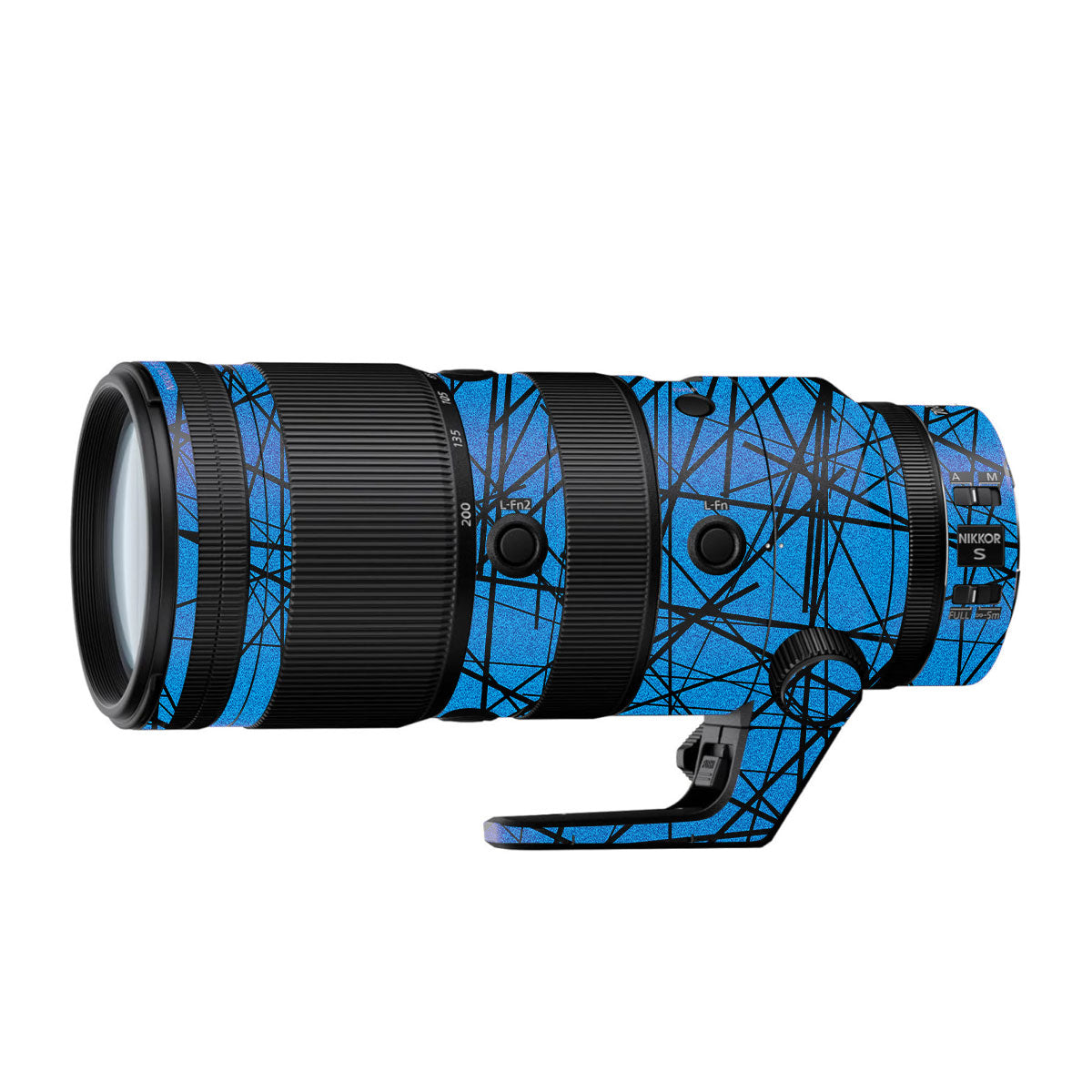 Textured Electric Blue Chaos Nikon Nikkor Z 70-200mm F/2.8 Camera Lens Skin