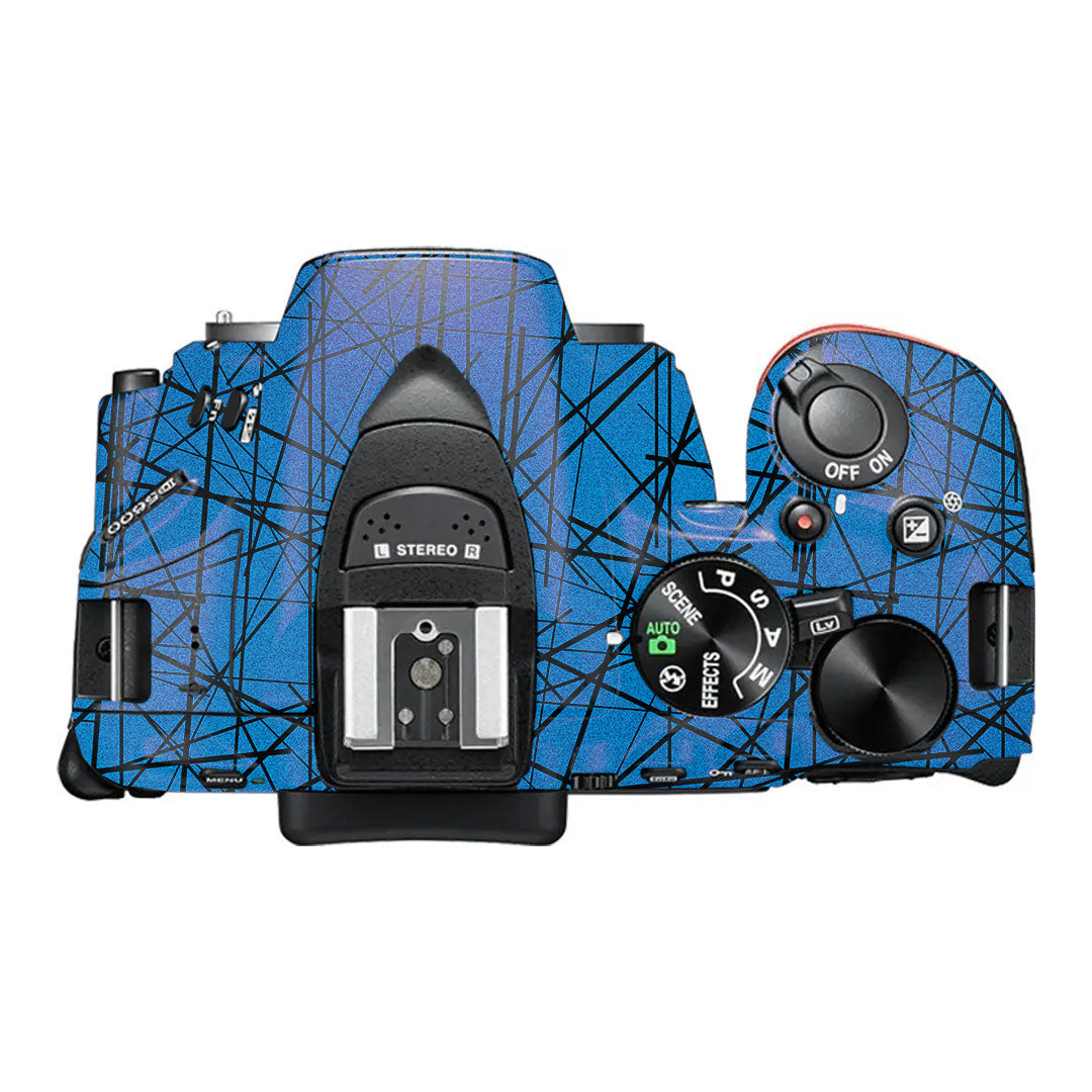 Textured Electric Blue Chaos Nikon D5600 Camera Skin