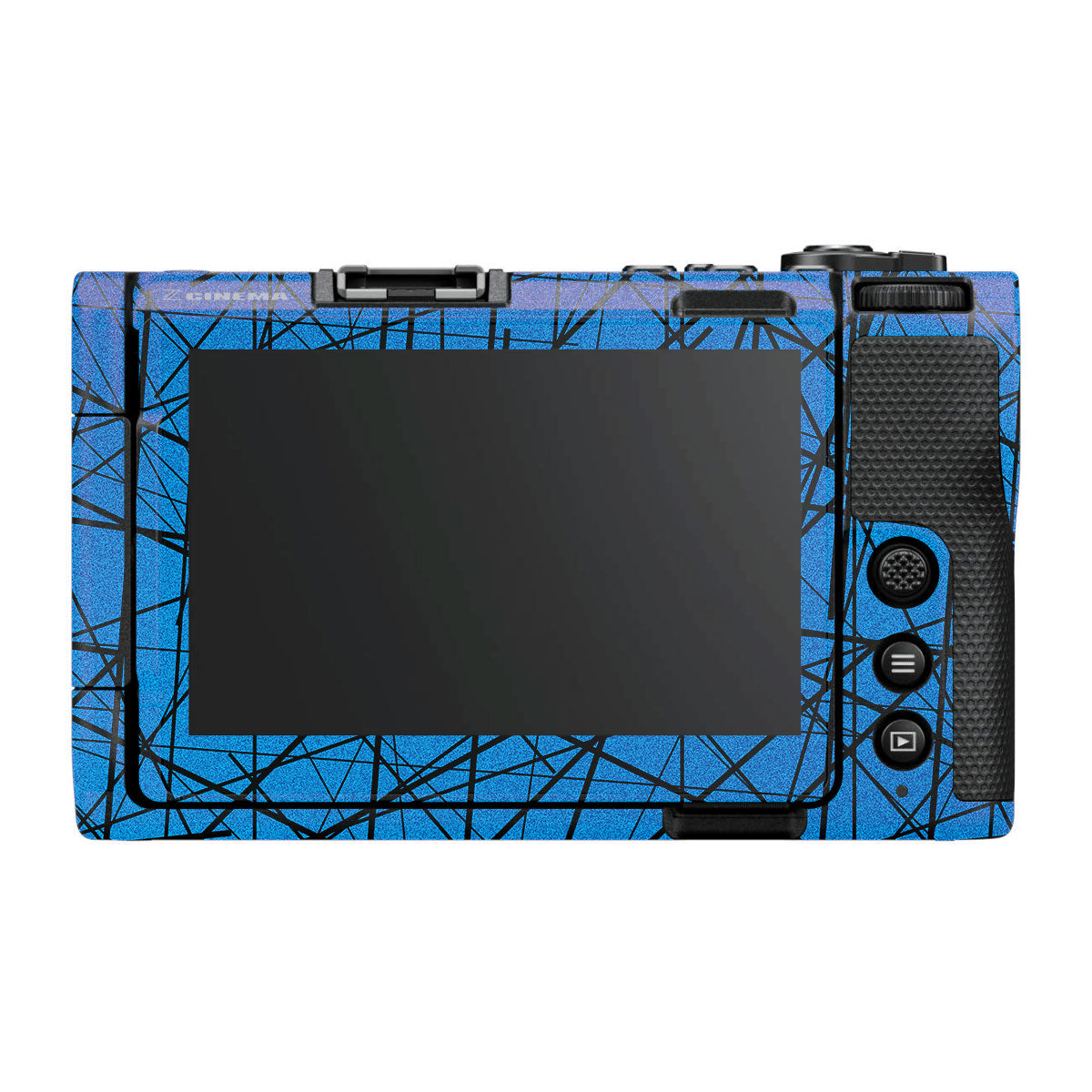 Textured Electric Blue Chaos Nikon ZR Camera Skin