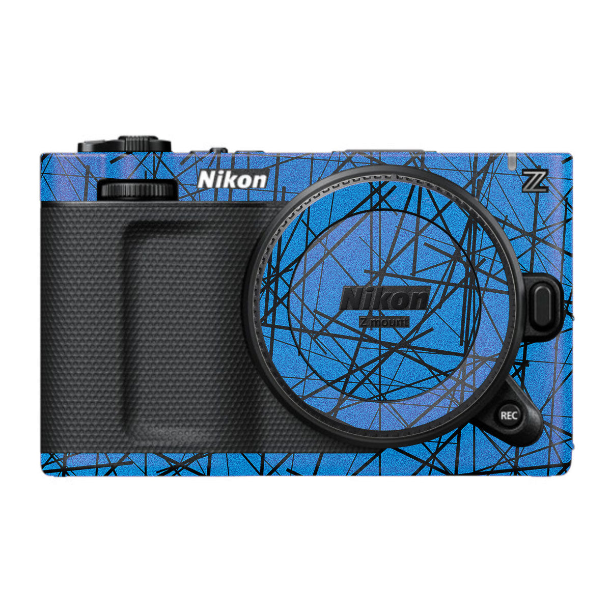 Textured Electric Blue Chaos Nikon ZR Camera Skin