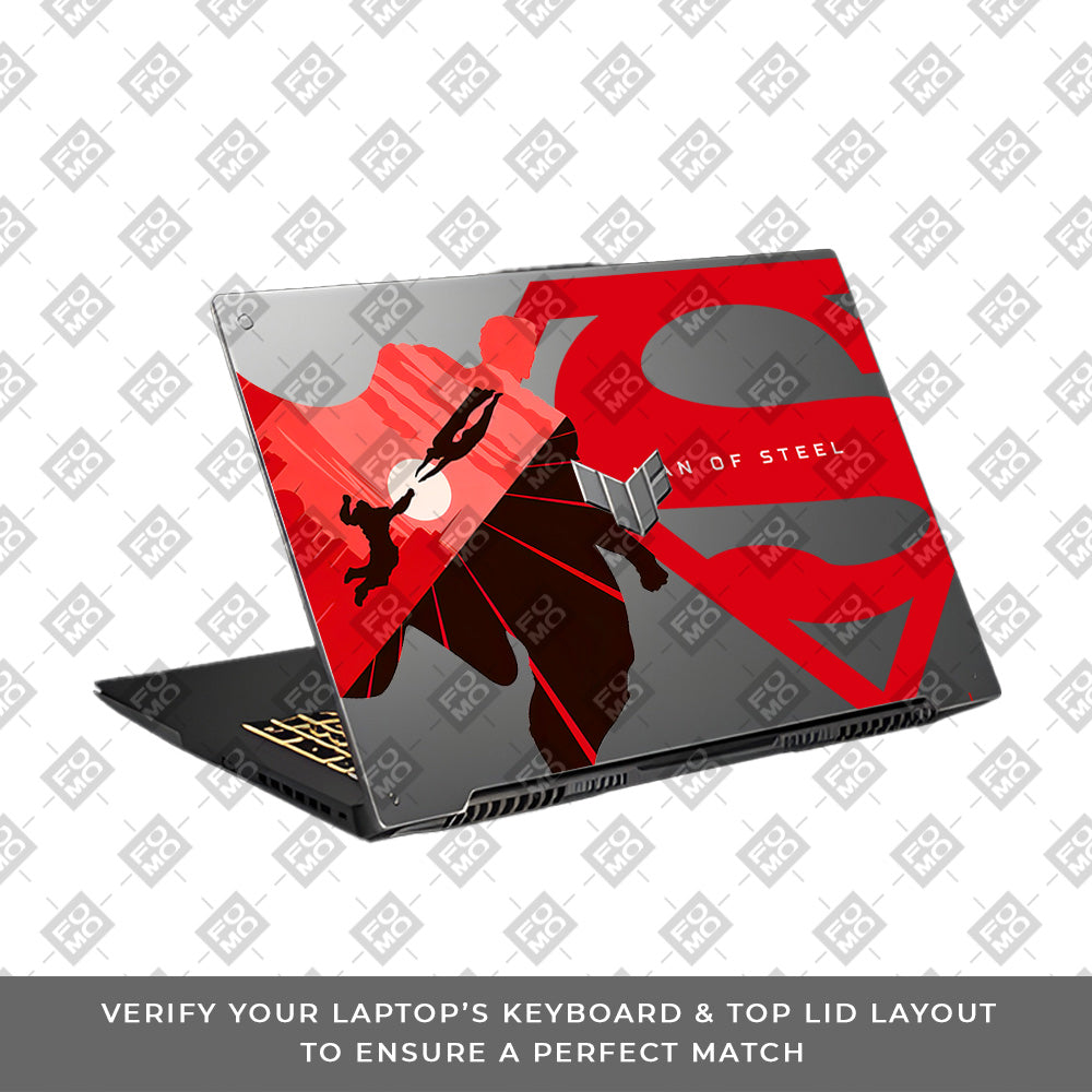 Transparent Man of Steel Asus TUF Gaming F17 FX707Z Laptop Skin
