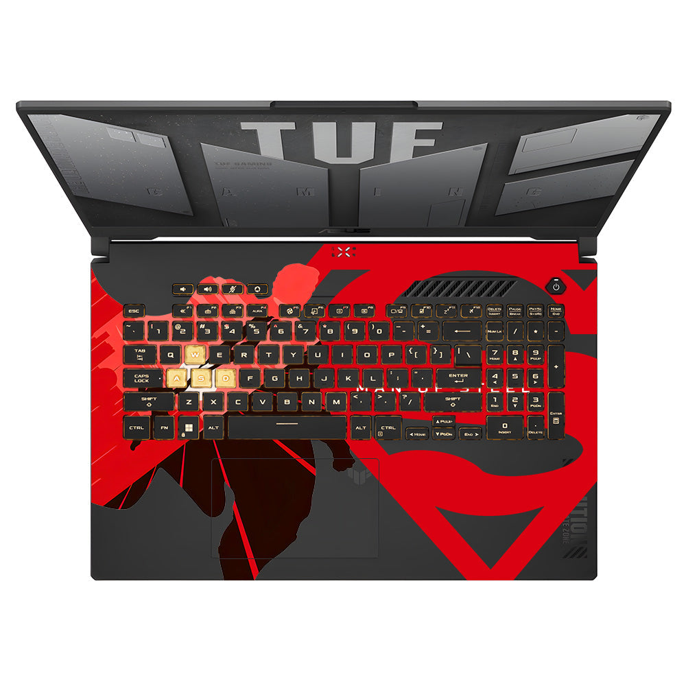 Transparent Man of Steel Asus TUF Gaming F17 FX707Z Laptop Skin