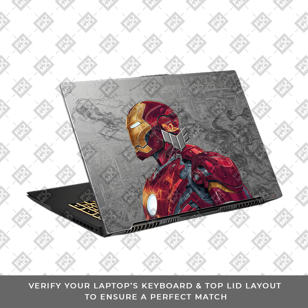 Transparent Futuristic Iron Man Asus TUF Gaming F17 FX707Z Laptop Skin