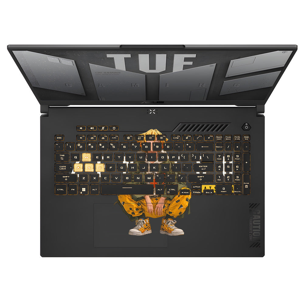 Transparent Zenitsu Agatsuma Asus TUF Gaming F17 FX707Z Laptop Skin