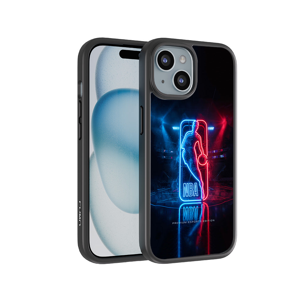 NBA Neon Arena Sports 3D Skin with Shockguard Armour Magsafe Case for Apple iPhone 15 Plus