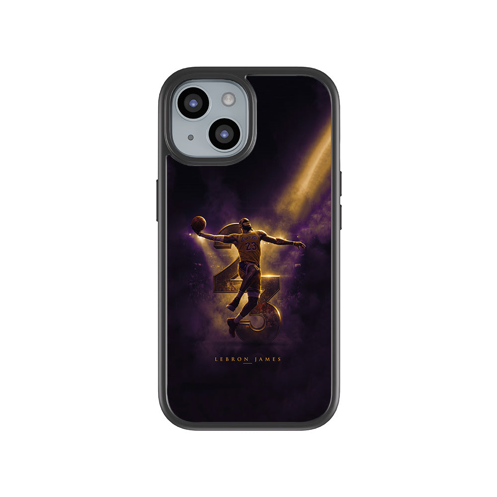 LeBron James King 23 Basketball Sports 3D Skin with Shockguard Armour Magsafe Case for Apple iPhone 15 Plus