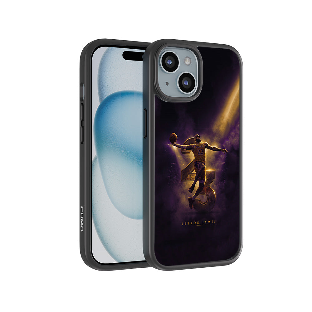 LeBron James King 23 Basketball Sports 3D Skin with Shockguard Armour Magsafe Case for Apple iPhone 15 Plus