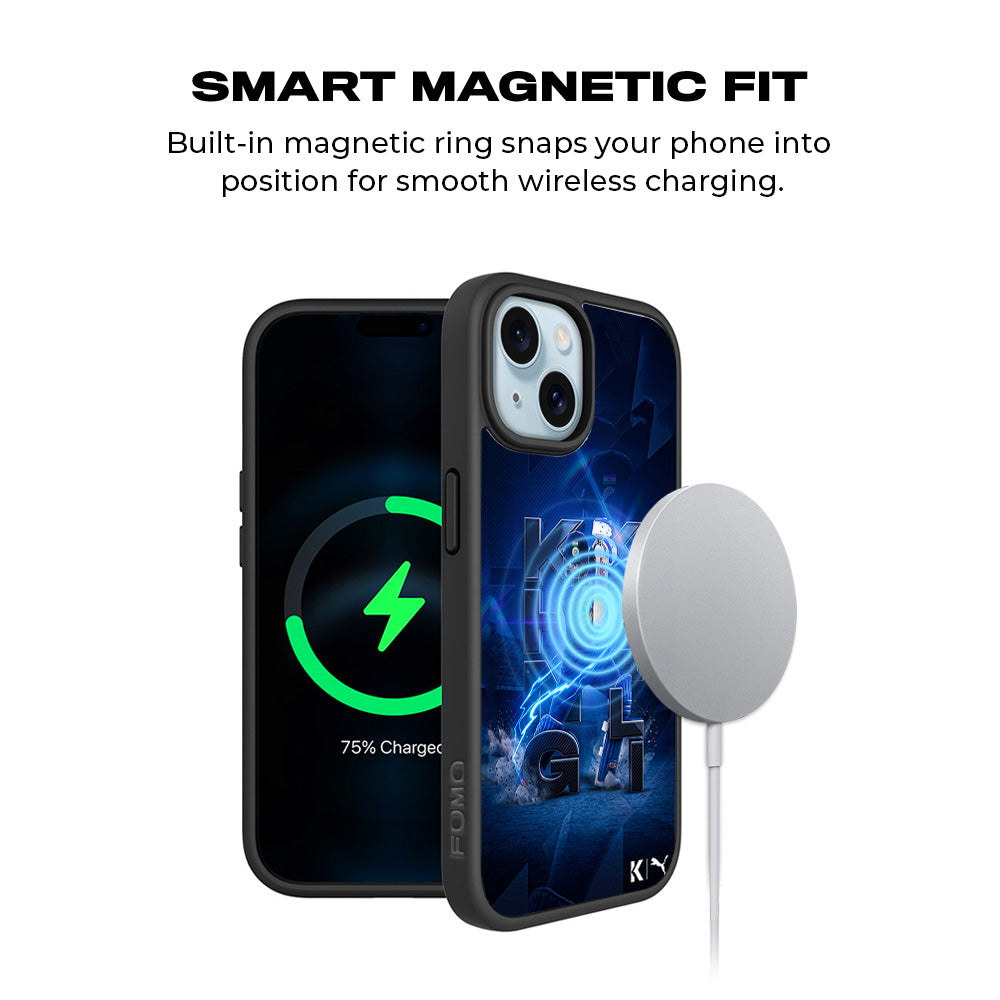 Virat Kohli King Kohli Cricket Sports 3D Skin with Shockguard Armour Magsafe Case for Apple iPhone 15 Plus