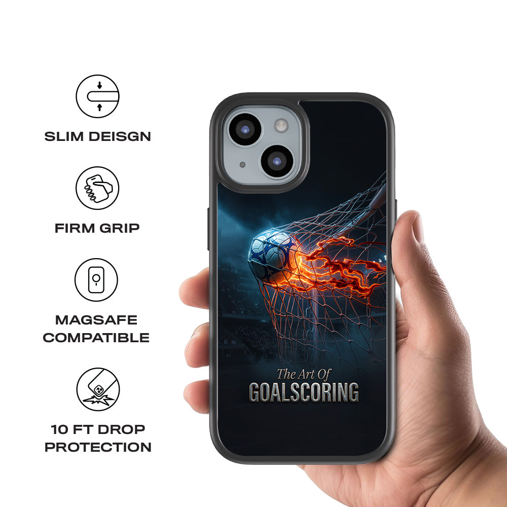 The Art of Goal Scoring Football Sports 3D Skin with Shockguard Armour Magsafe Case for Apple iPhone 15