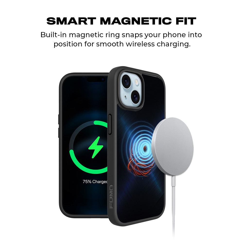 Basketball Inferno Sports 3D Skin with Shockguard Armour Magsafe Case for Apple iPhone 15