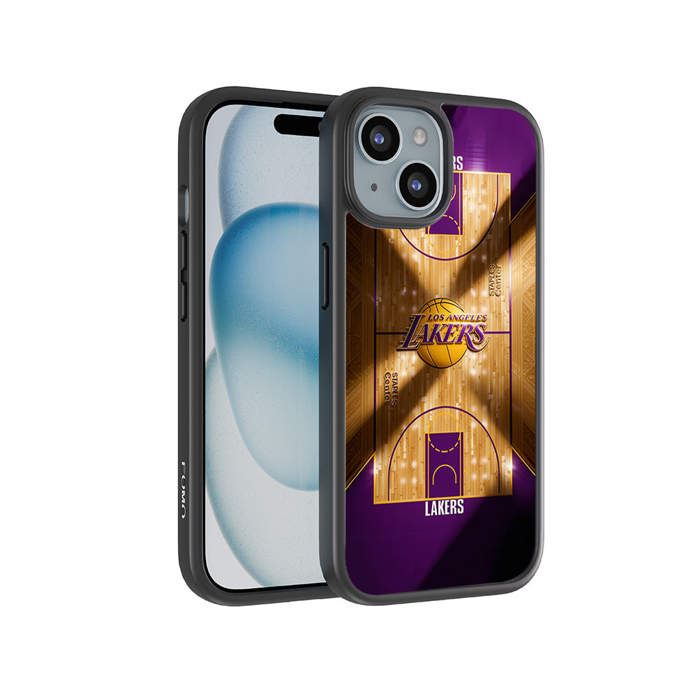 Lakers Championship Court Sports 3D Skin with Shockguard Armour Magsafe Case for Apple iPhone 15 Plus