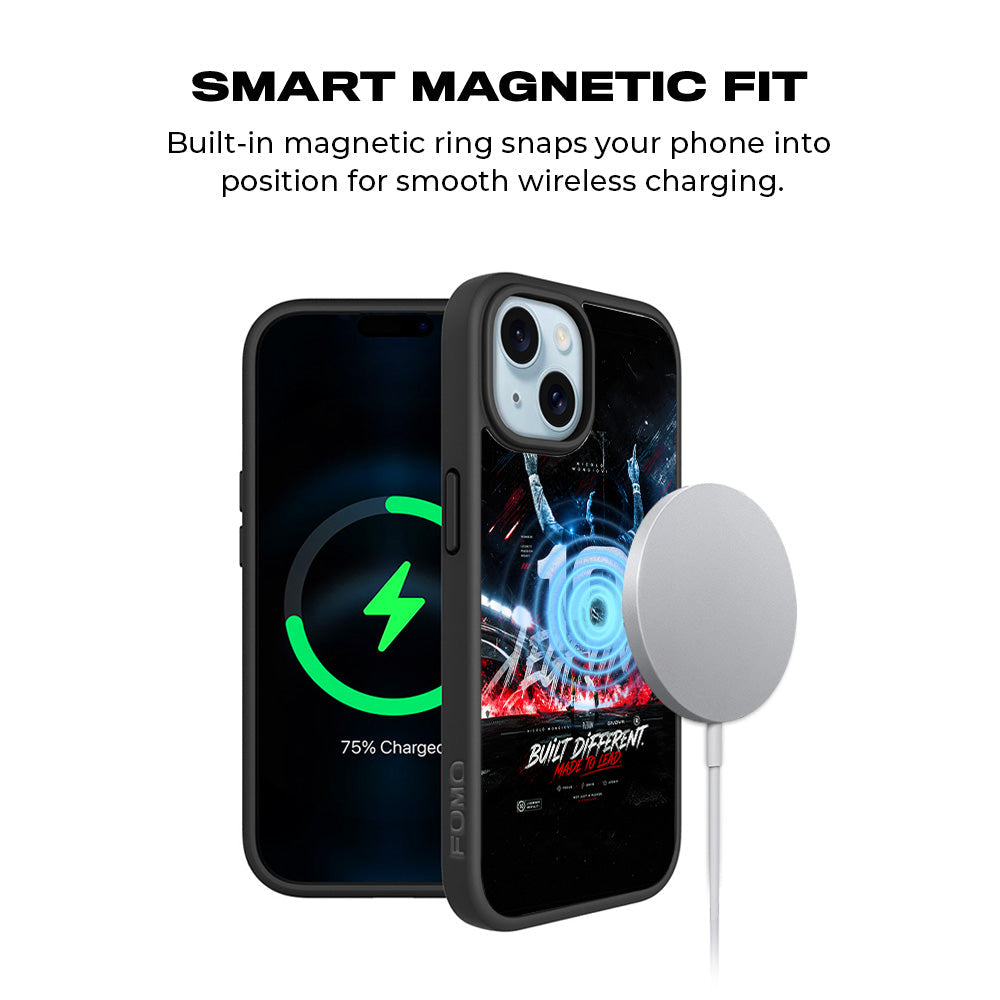 Number 10 Football Sports 3D Skin with Shockguard Armour Magsafe Case for Apple iPhone 15 Plus