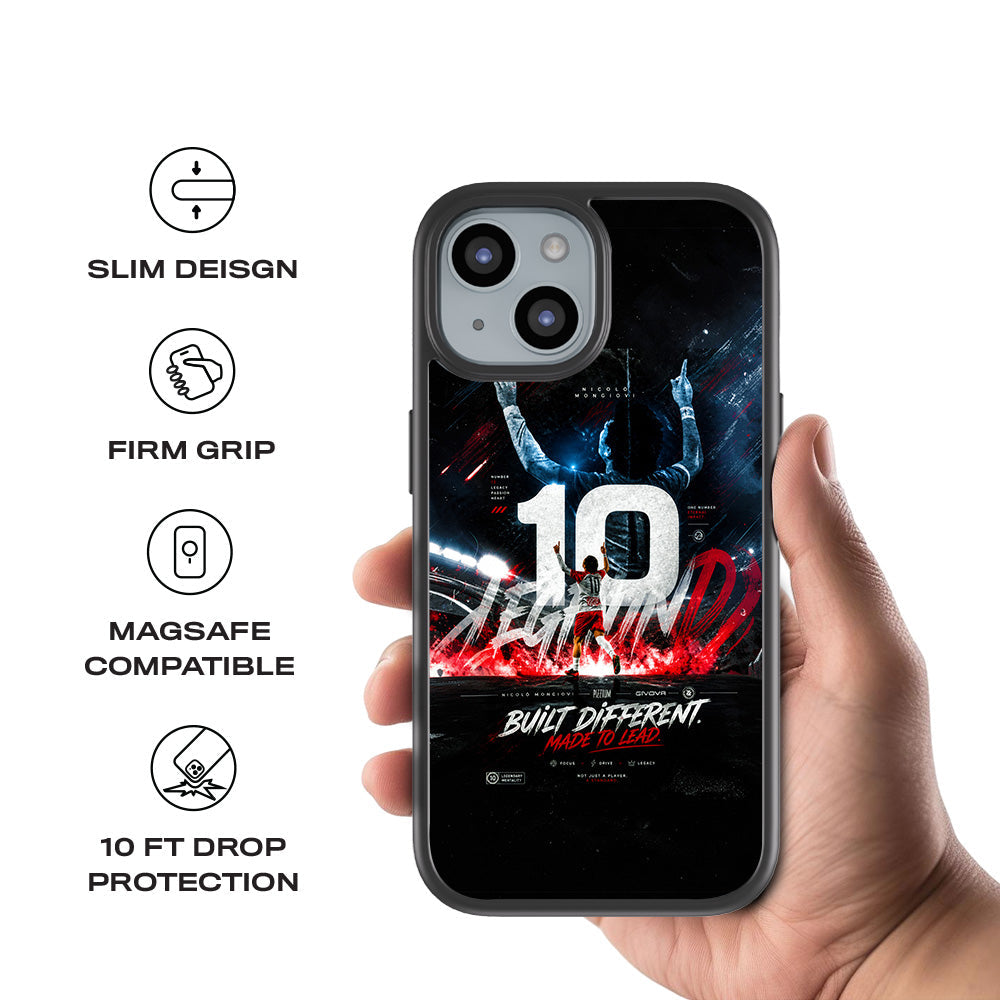 Number 10 Football Sports 3D Skin with Shockguard Armour Magsafe Case for Apple iPhone 15 Plus