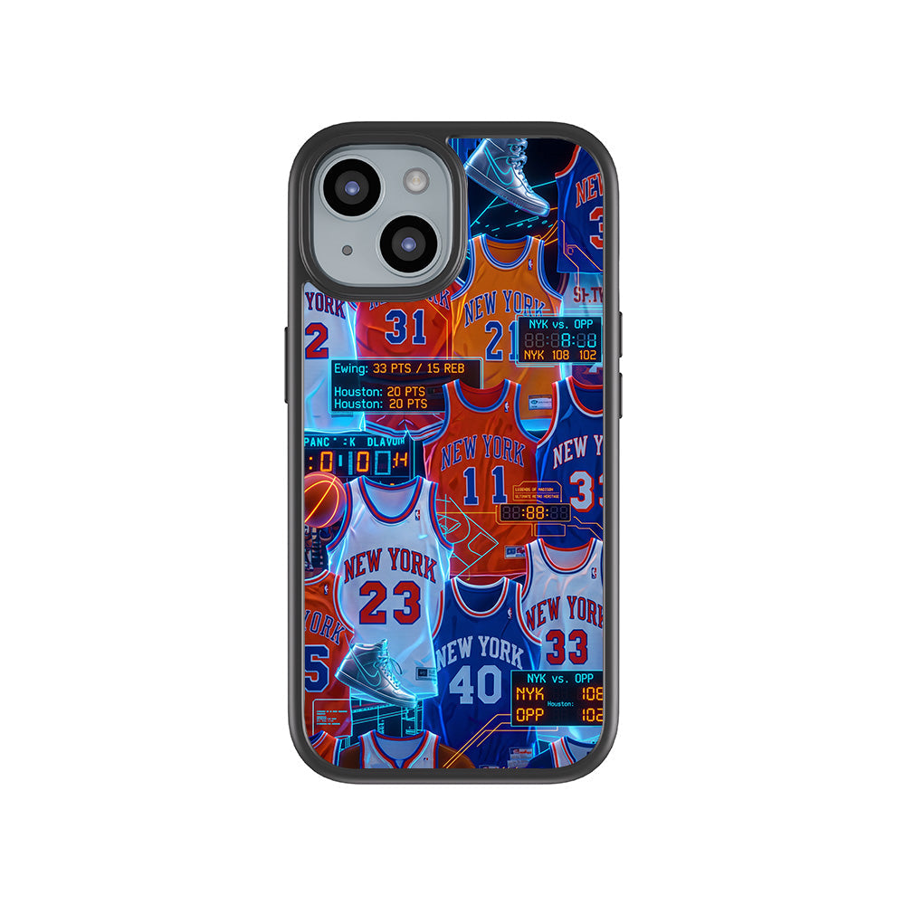 New York Knicks Retro Jerseys Sports 3D Skin with Shockguard Armour Magsafe Case for Apple iPhone 15