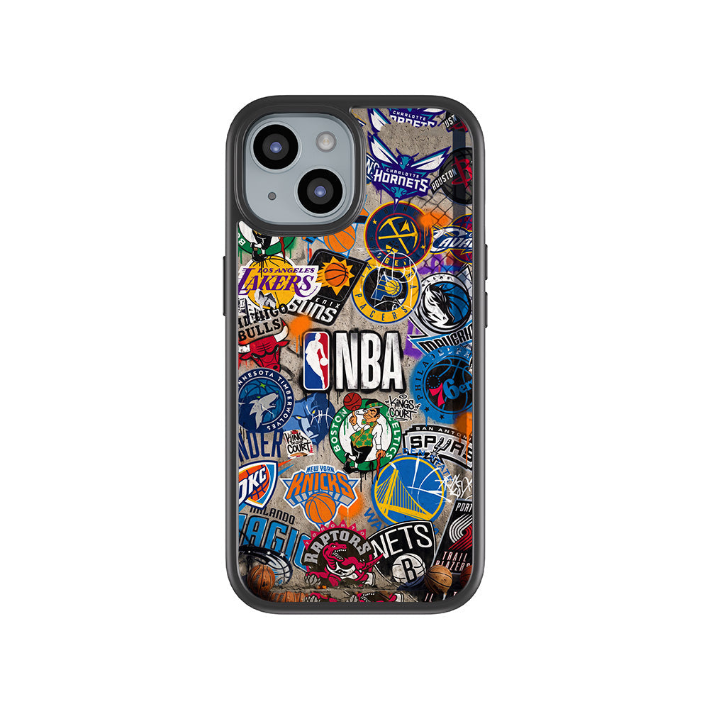 NBA Sticker Style Sports 3D Skin with Shockguard Armour Magsafe Case for Apple iPhone 15 Plus