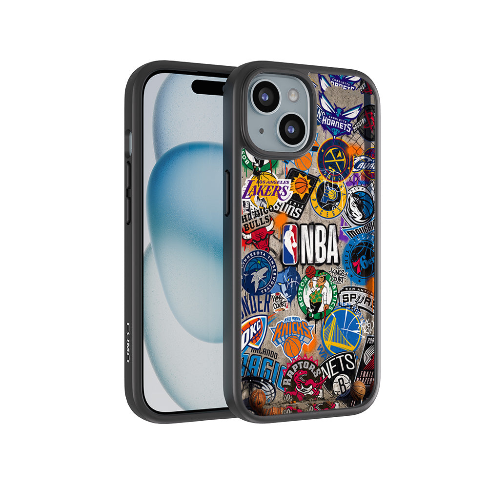 NBA Sticker Style Sports 3D Skin with Shockguard Armour Magsafe Case for Apple iPhone 15 Plus