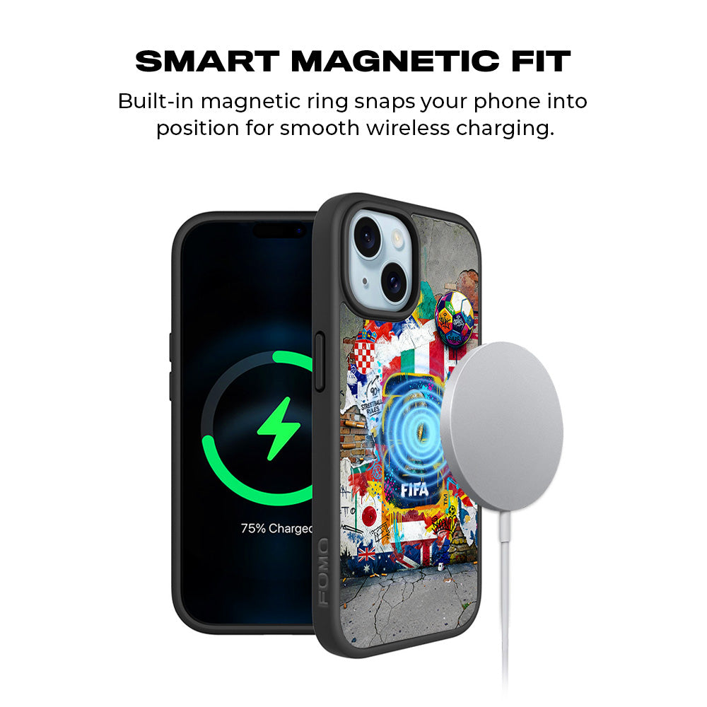 FIFA World Cup Streetstyle Sports 3D Skin with Shockguard Armour Magsafe Case for Apple iPhone 15