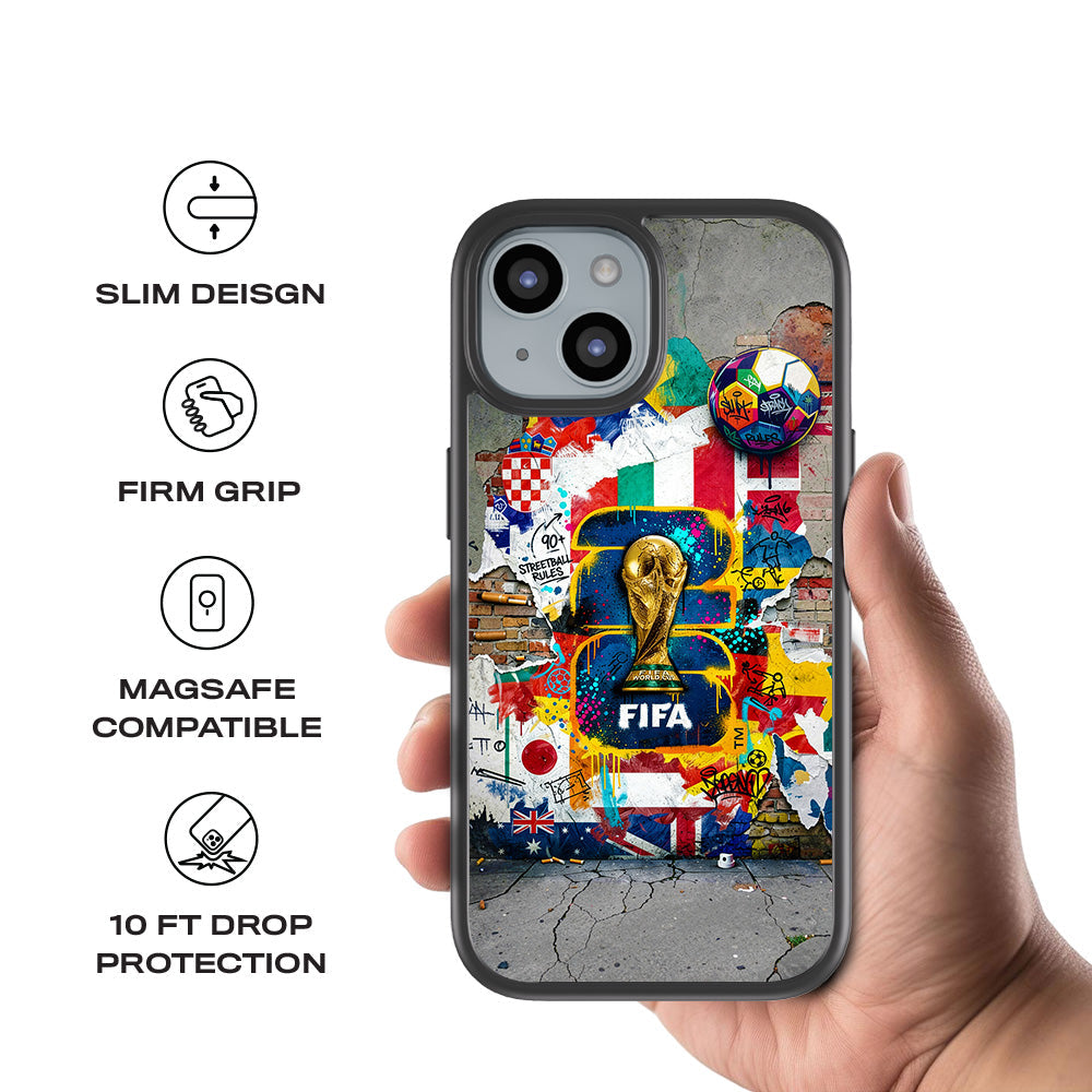 FIFA World Cup Streetstyle Sports 3D Skin with Shockguard Armour Magsafe Case for Apple iPhone 15