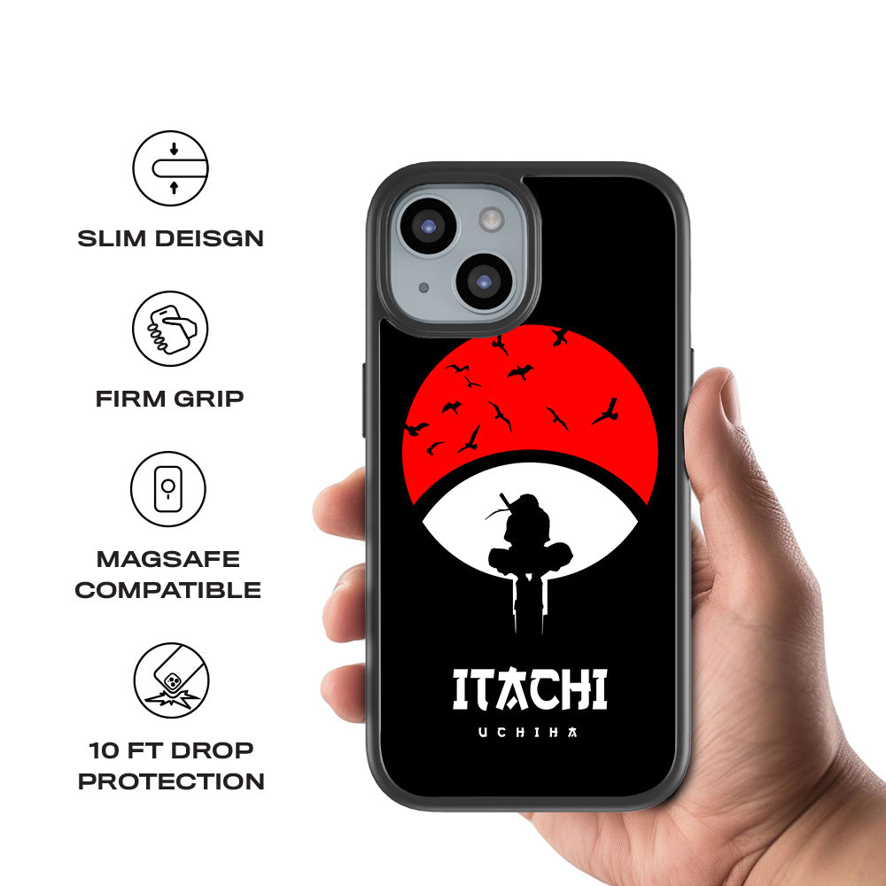 Itachi Uchiha The Clan Killer 3D Skin with Shockguard Armour Magsafe Case for Apple iPhone 15