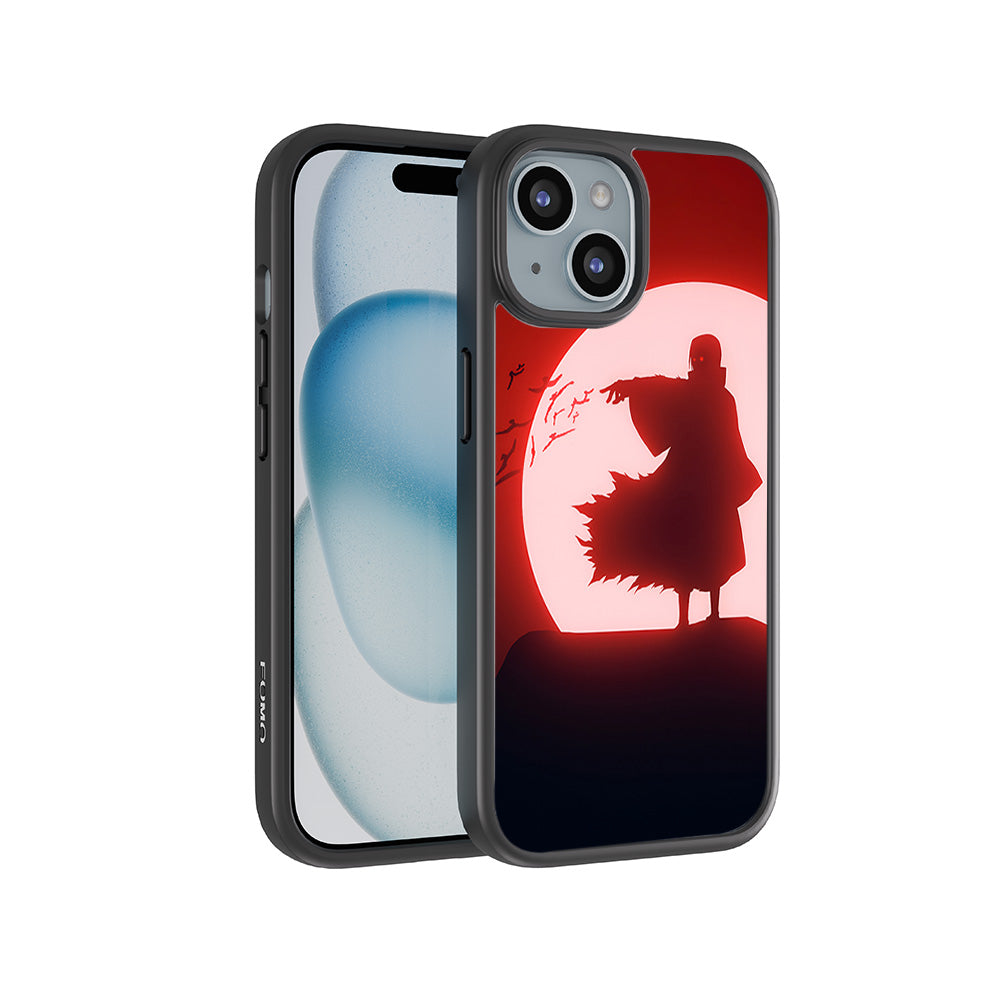 Itachi Uchiha Under Red Moon 3D Skin with Shockguard Armour Magsafe Case for Apple iPhone 15 Plus