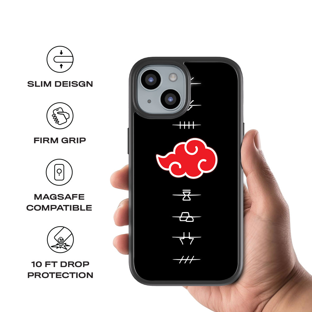 Akatsuki Logo Naruto Anime 3D Skin with Shockguard Armour Magsafe Case for Apple iPhone 15