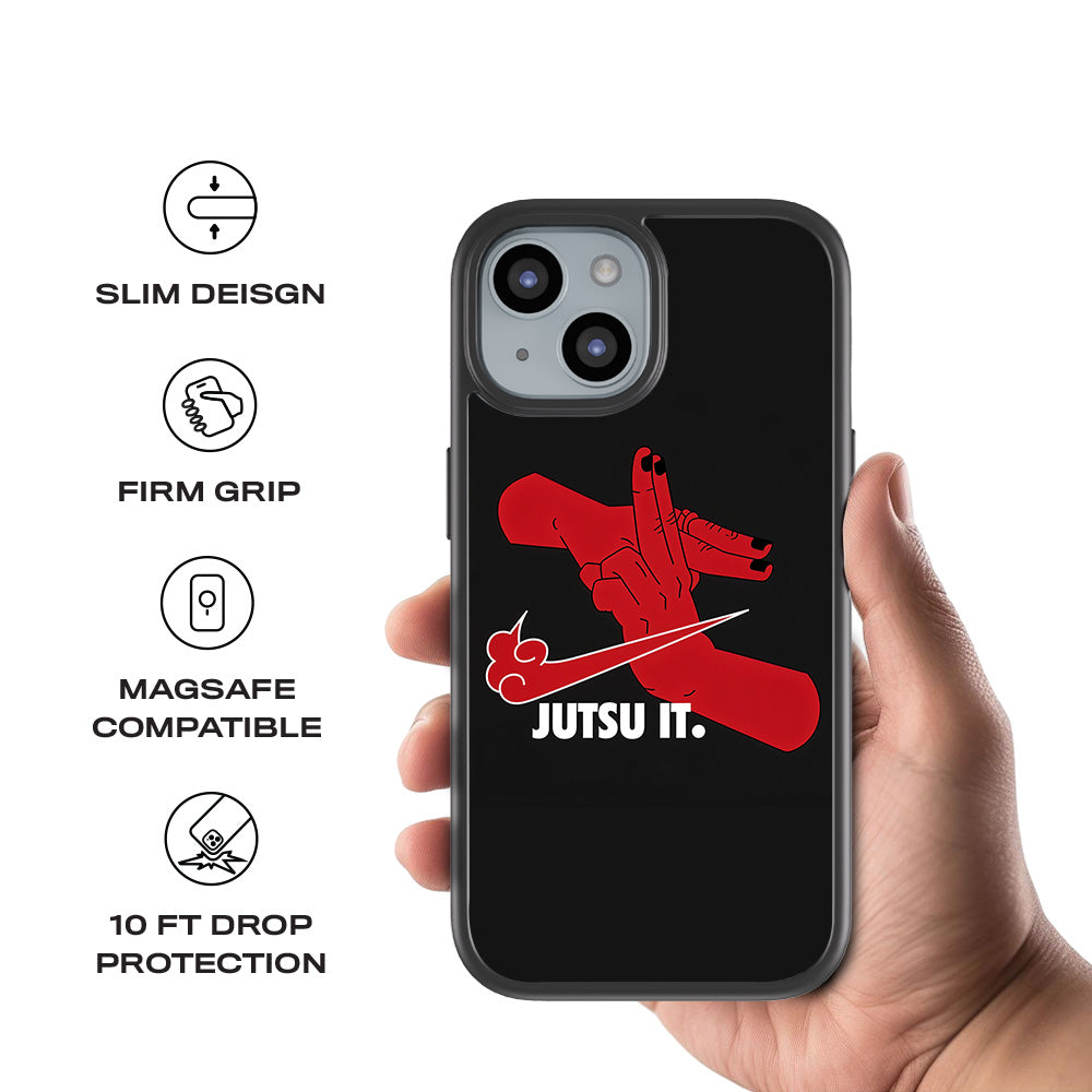 Just Jutsu It 3D Skin with Shockguard Armour Magsafe Case for Apple iPhone 15