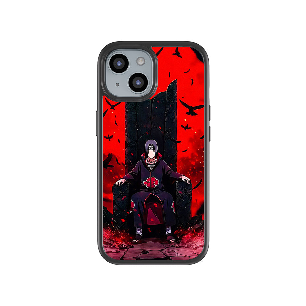 Itachi Uchiha Sitting on Throne 3D Skin with Shockguard Armour Magsafe Case for Apple iPhone 15