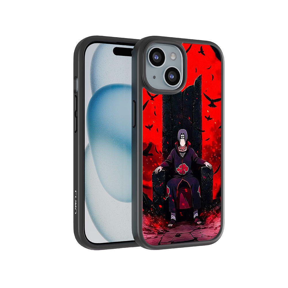 Itachi Uchiha Sitting on Throne 3D Skin with Shockguard Armour Magsafe Case for Apple iPhone 15