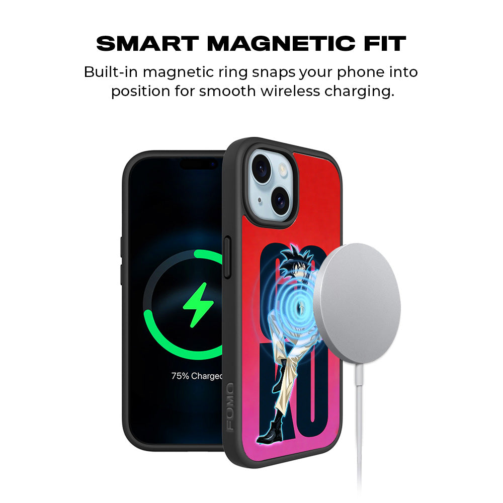 Goku Streetwear Aura 3D Skin with Shockguard Armour Magsafe Case for Apple iPhone 15