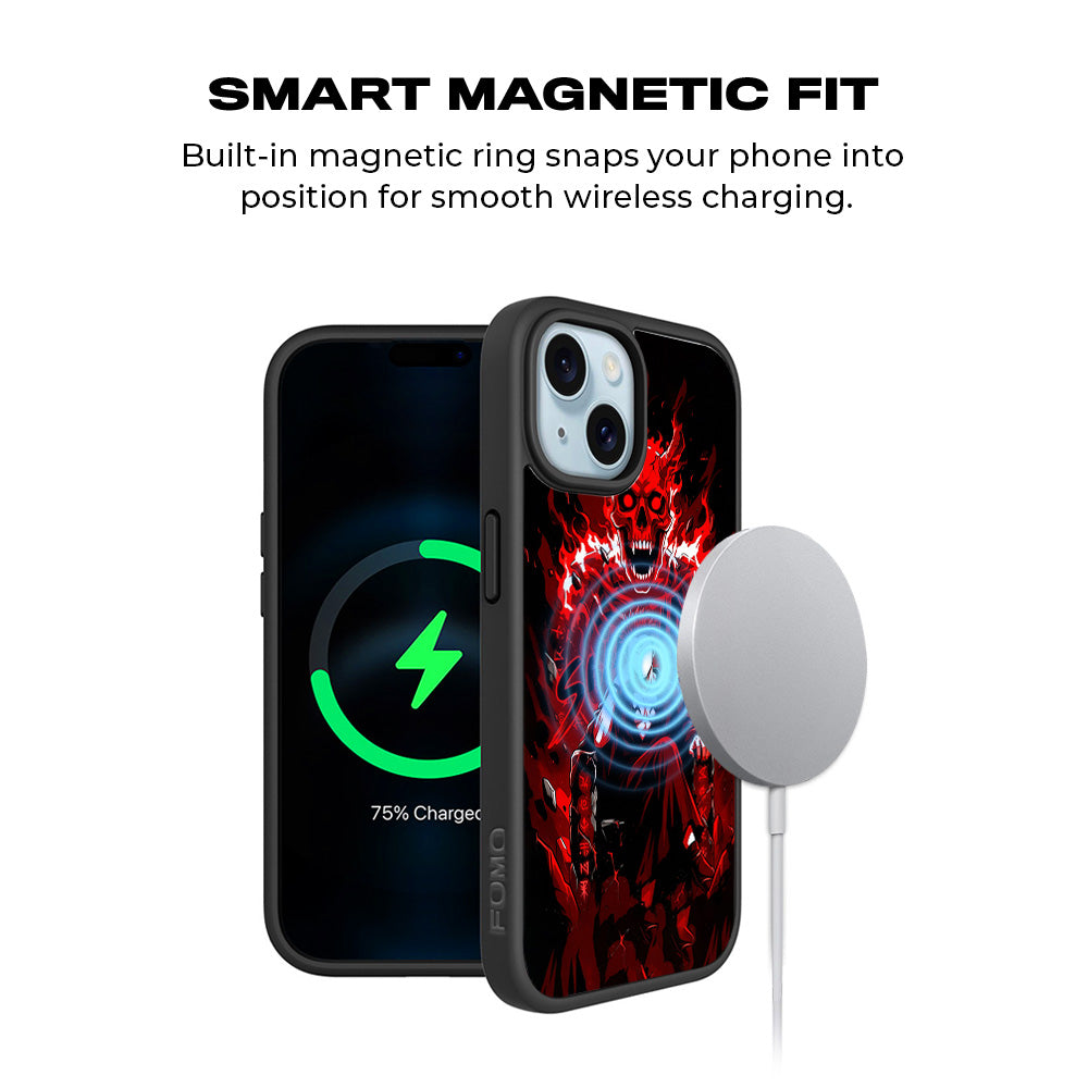 Sukuna Inferno Throne 3D Skin with Shockguard Armour Magsafe Case for Apple iPhone 15