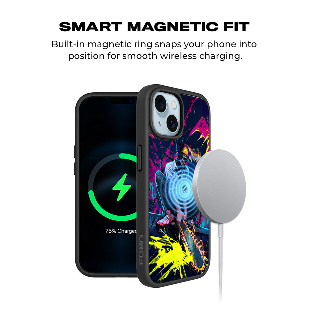 Chainsaw Man Denji 3D Skin with Shockguard Armour Magsafe Case for Apple iPhone 15 Plus