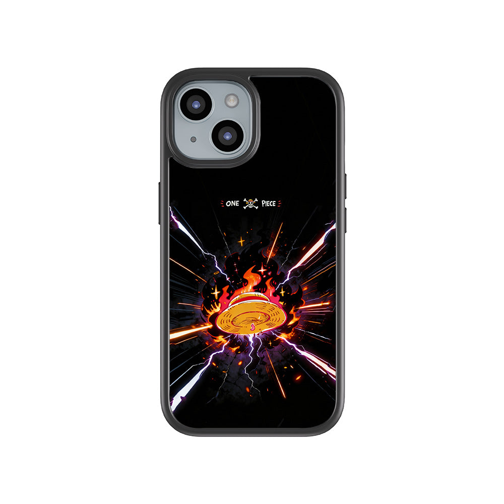 One Piece Fire Hat 3D Skin with Shockguard Armour Magsafe Case for Apple iPhone 15 Plus